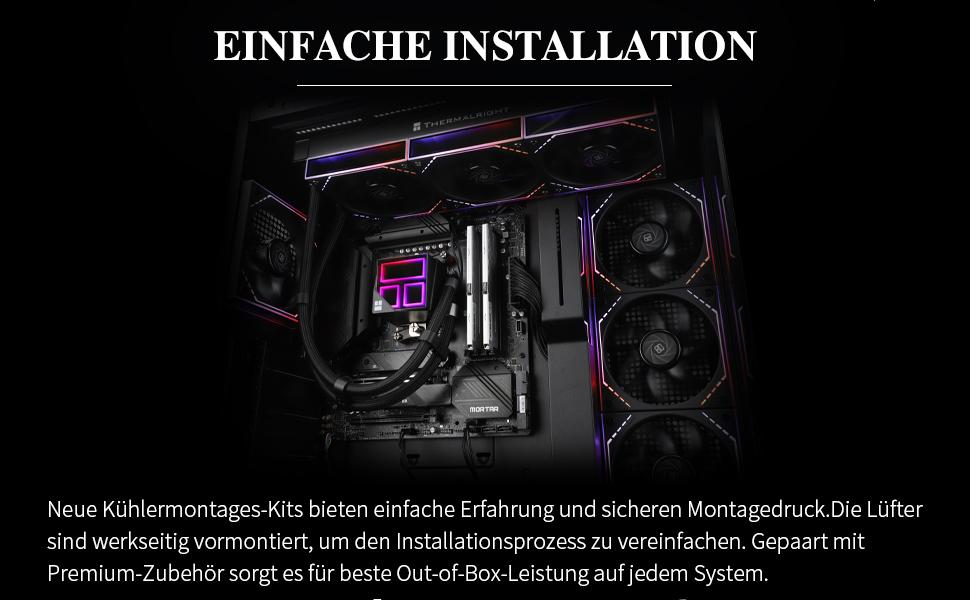 Система водяного охолодження CPU Thermalright Frozen Infinity 360 BLACK з трьома вентиляторами PWM (2000 об/хв) для AM4/AM5/Intel LGA115X/2011/1700/1851