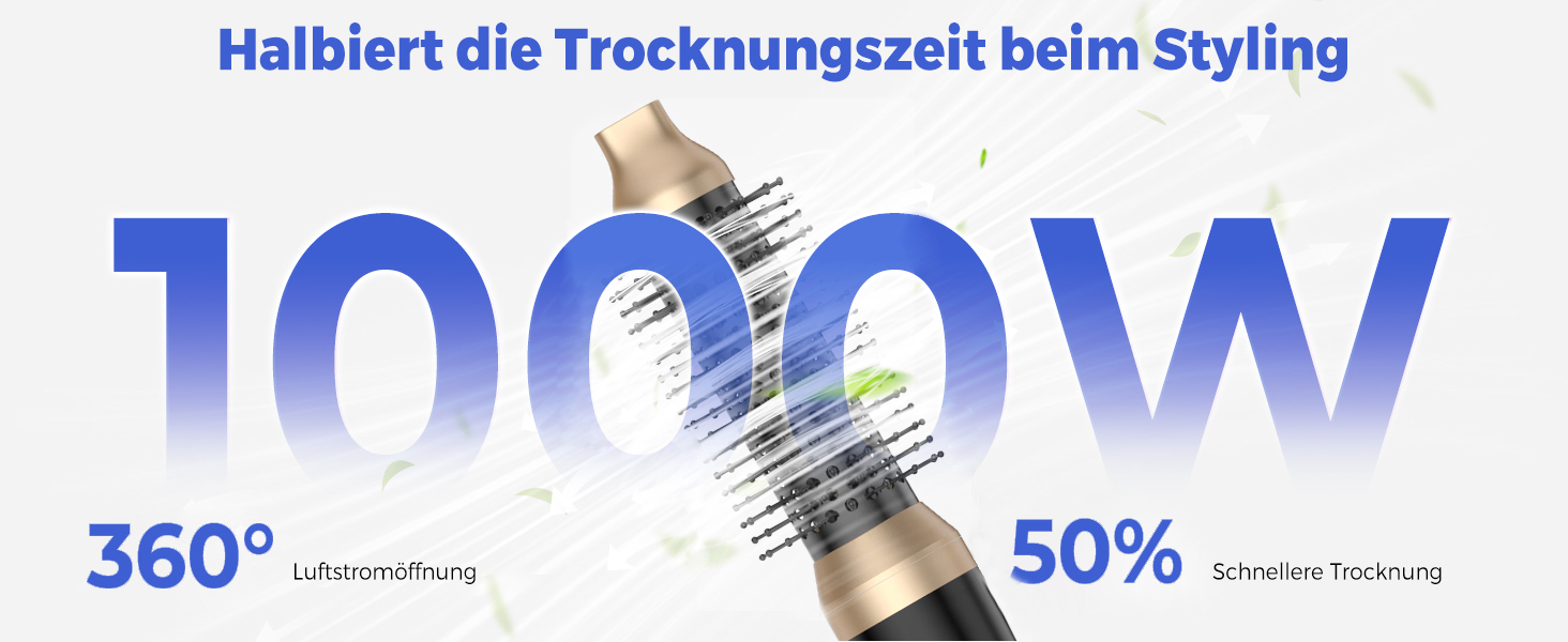 Airstyler 5 в 1: Фен-щітка, плойка, круглі щітки, випрямляч. 1000W, 3 температурні режими. Для об'єму, випрямлення, локонів та сушіння волосся. Чорний/Рожевий