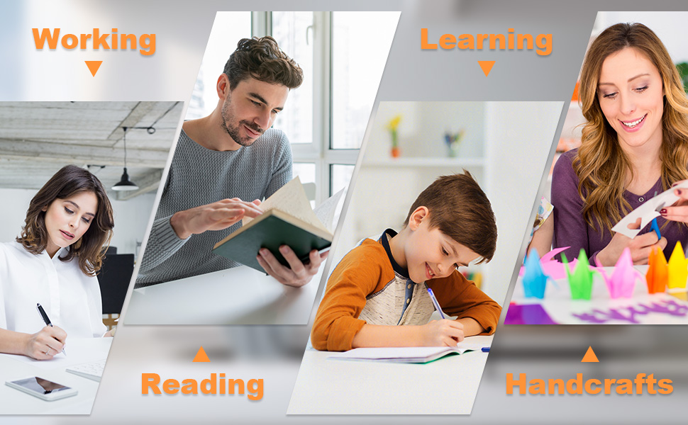 LED-лампа для столу Nuero з кріпленням, регульована, для дому та офісу, димерна, захищає очі, сучасний дизайн (4 секції)