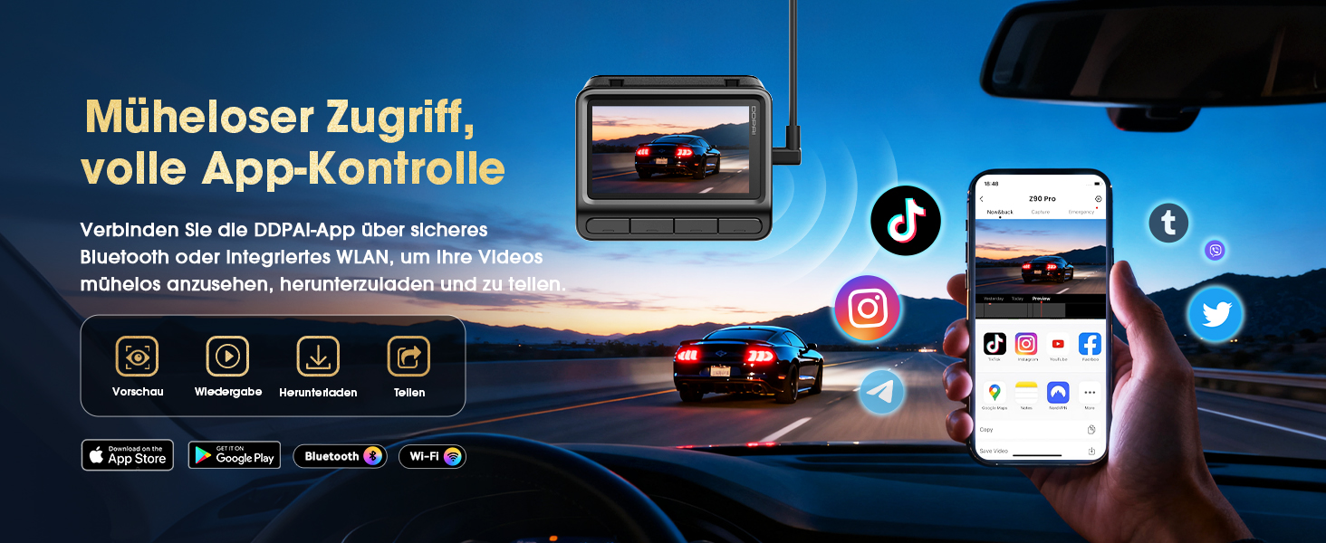Автомобільний відеореєстратор DDPAI Z60 Master 4K+2K, передня та задня камери, Sony STARVIS2 IMX678, Dual HDR, 5G WiFi6, GPS, 3