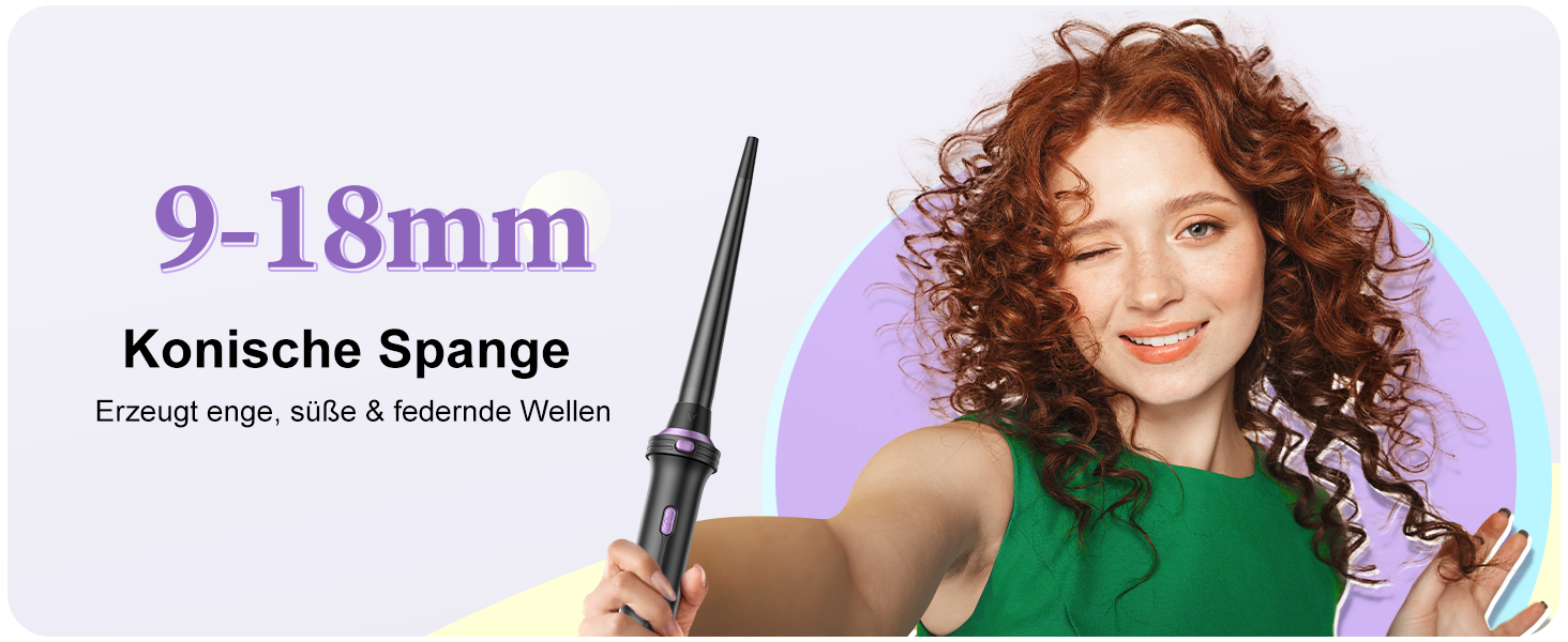 BESTOPE PRO Локкенстаб: Набір для створення локонів 5 в 1 з плойкою, термощіткою, 3 локкенстабами (9мм-25мм) для великих локонів, 13 температур, керлер для волосся з термозахисним покриттям, рукавичка, затискач, колір Nordlicht Lila