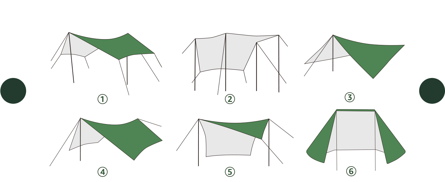 Намет Overmont 3x3 м, Тент, Сонячний Павільйон, Багатофункціональний, для відпочинку на природі, 6 кілочків та 6 мотузок