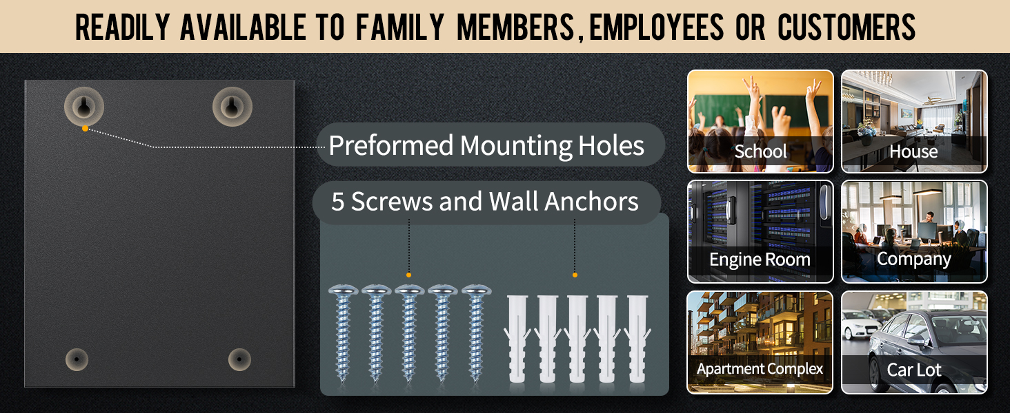 Шкафчик для ключів Uniclife на 60 позицій з комбінацією та ключовим замком, чорного кольору, з регульованими полицями. Цифрова скринька безпеки, органайзер для ключів