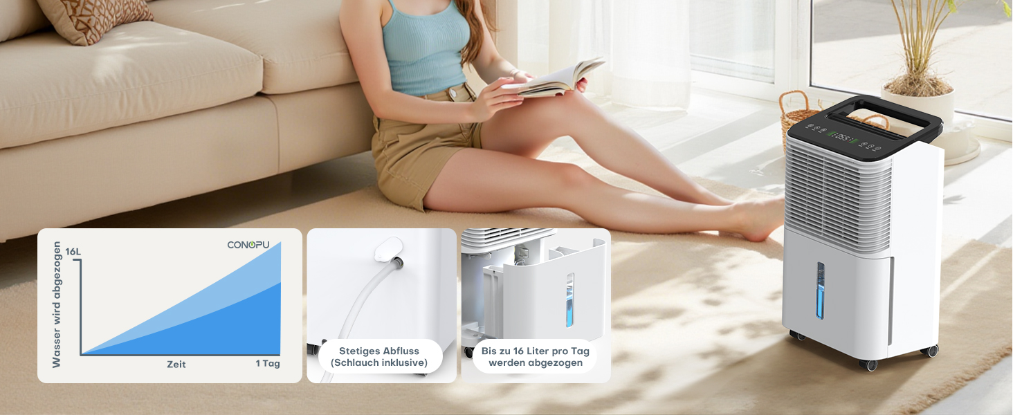 Електричний осушувач повітря CONOPUPlus 16L/день з AUTO режимом та таймером