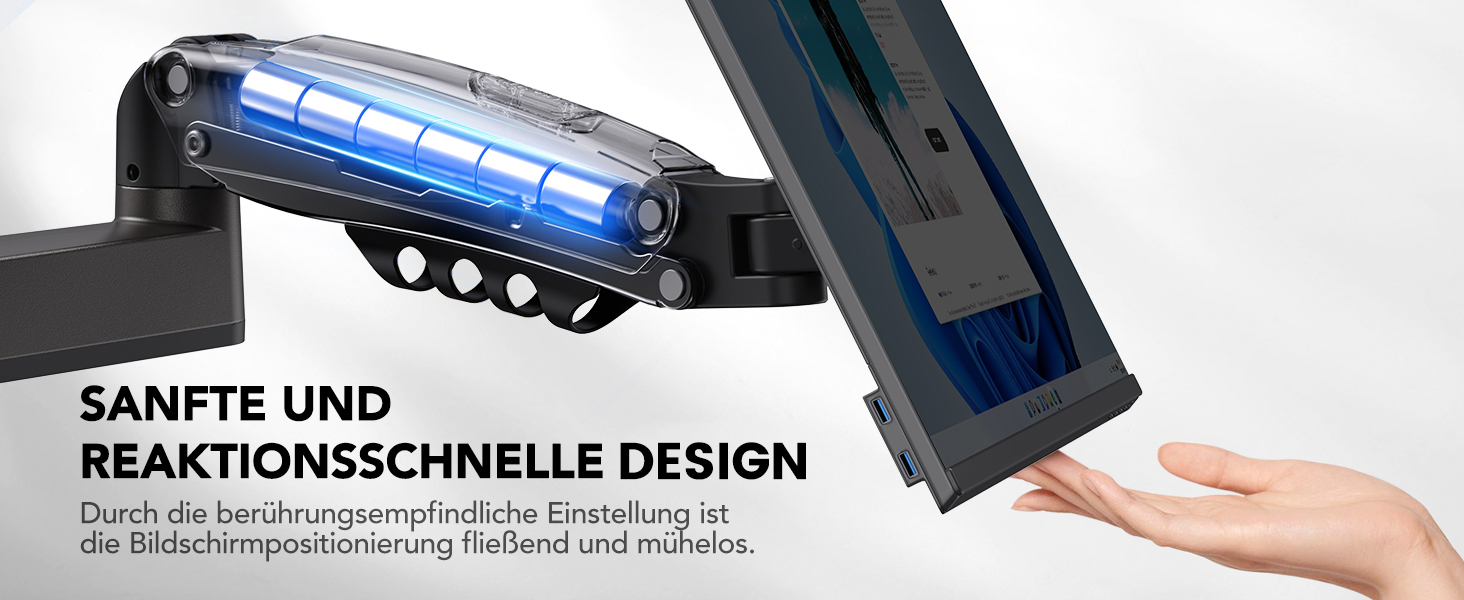 Кріплення для монітора HUANUO - 2 монітори, 13-32 дюйми, для геймінгу, регулювання висоти, настінна, VESA 75/100mm