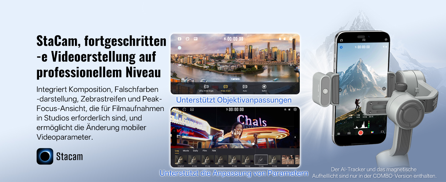 ZHIYUN CinePeer Smooth 5E: Стабілізатор для смартфона з підсвічуванням, штативом та жестами, до 300г