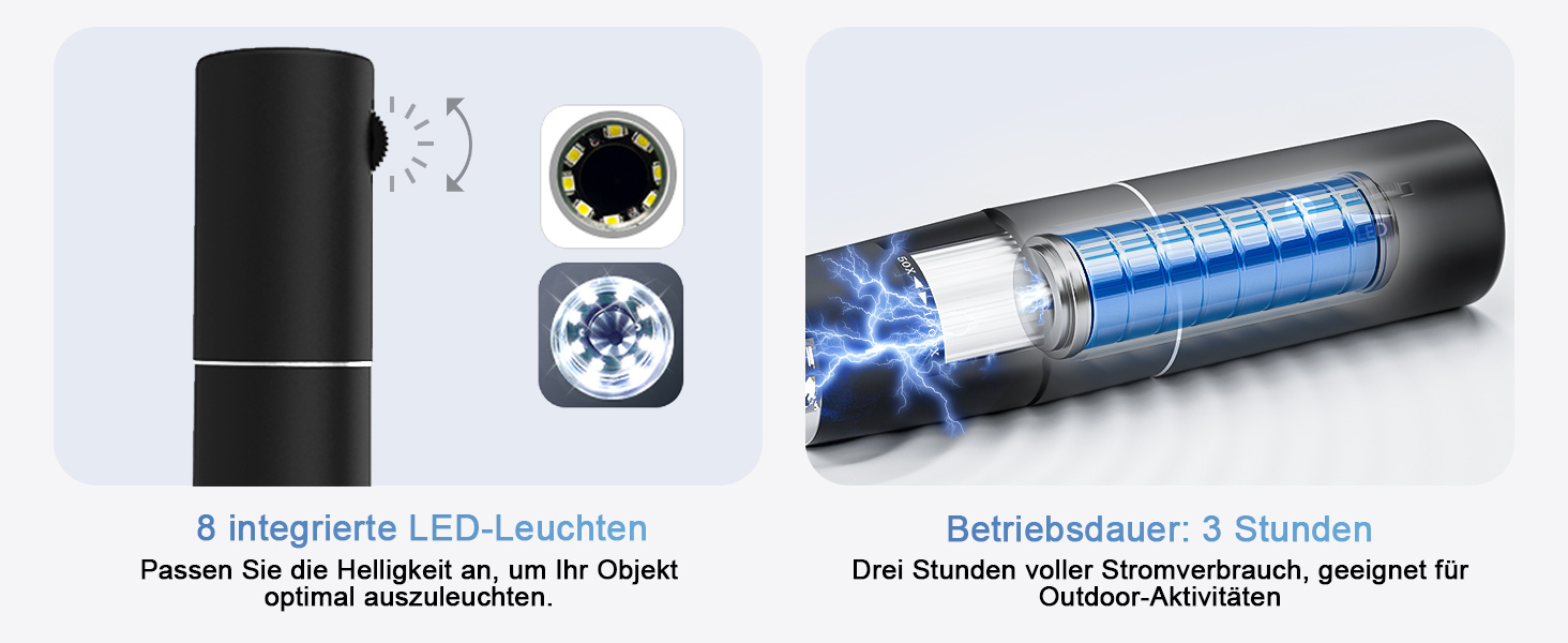 Цифровий мікроскоп Skybasic з Wi-Fi, 50x-1000x, 2.0 MP, 8 LED, сумісний з Android/iOS/Windows/MAC