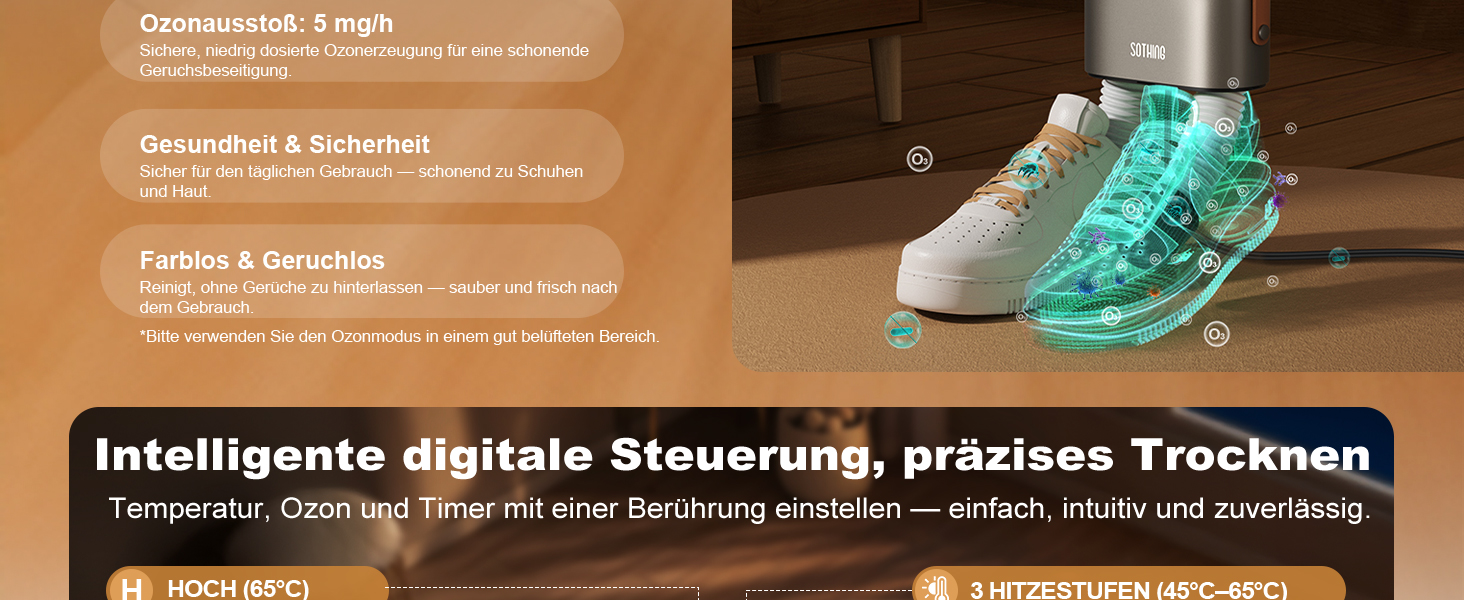 Сушарка для взуття електрична SOTHING 95W з озонуванням, 3 режими, таймер до 9 годин, для лижних черевиків