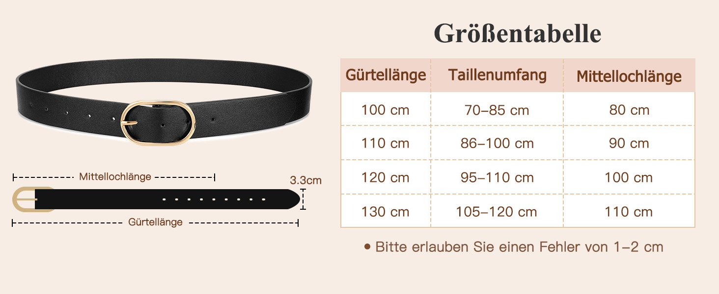 Жіночий шкіряний ремінь WERFORU з золотою пряжкою, комплект 3 шт. (чорний, коричневий, бежевий), розмір 105-120 см