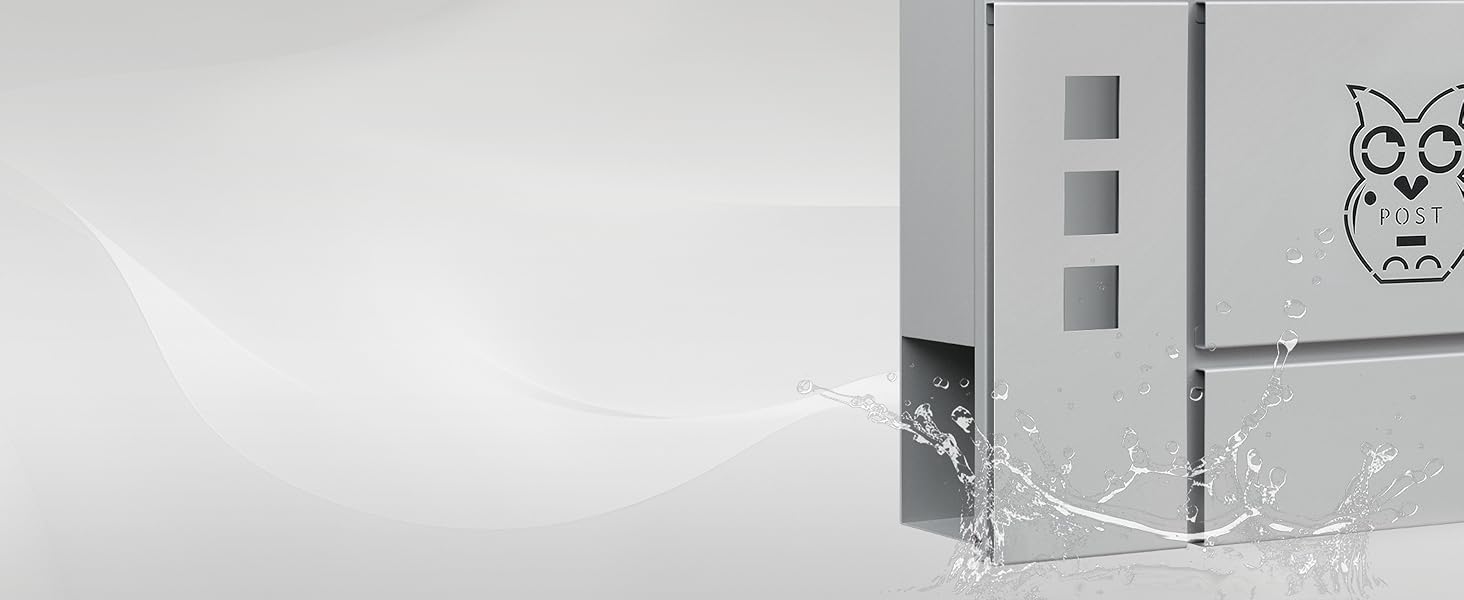 Поштовий ящик WOLTU XXL з газетницею, оглядовим вікном, замком (2 ключі), захистом від реклами, антрацит (сірий+чорний) 10,5x37x37 см