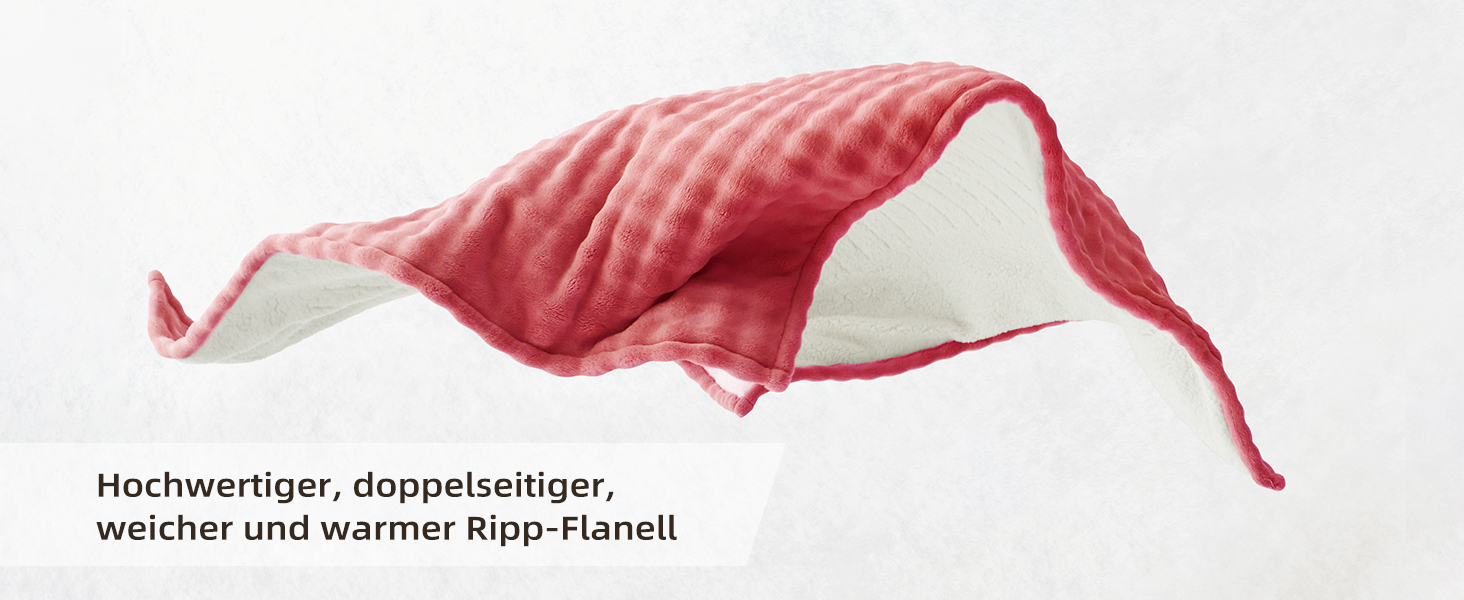 Електрична гріюча ковдра 130x180 см з таймером та захистом від перегріву, 9 режимів нагріву, функція пам'яті, рожева