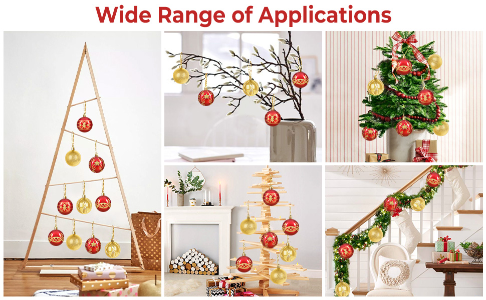 Набір прикрас на ялинку 30 шт. Кульки для ялинки 6 см, червоні та золоті, пластик