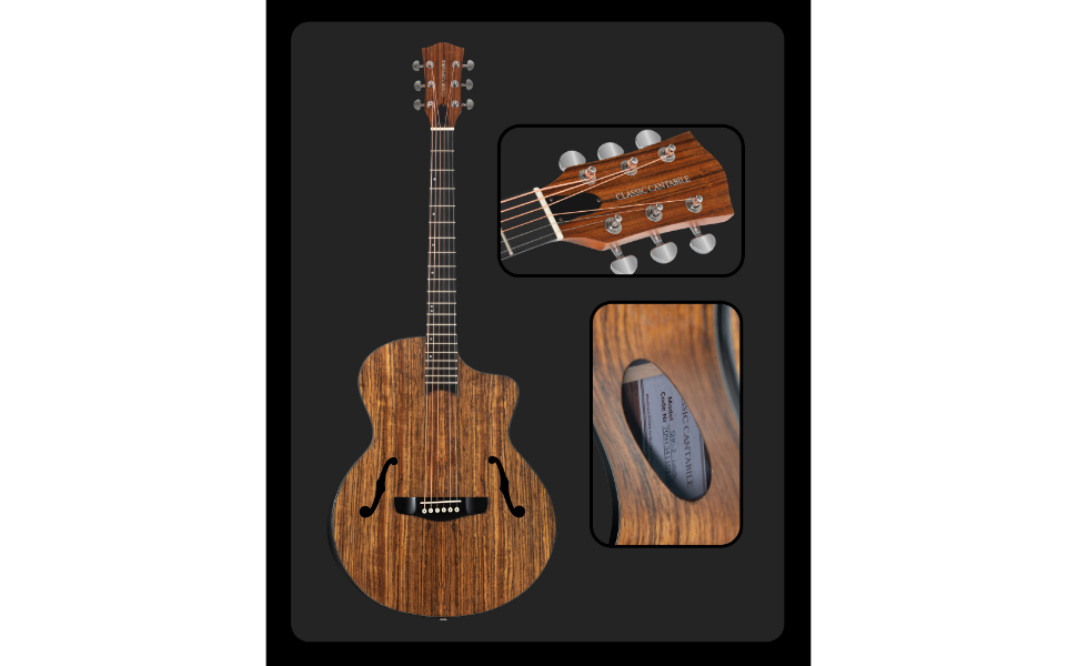 Акустична гітара Classic Cantabile SHG-2WN LaBelle Westerngitarre - гітара з бічним звуковим отвором та підлокітником, корпус з горіха, гриф з чорного дерева/Окуме, вінтажний дизайн