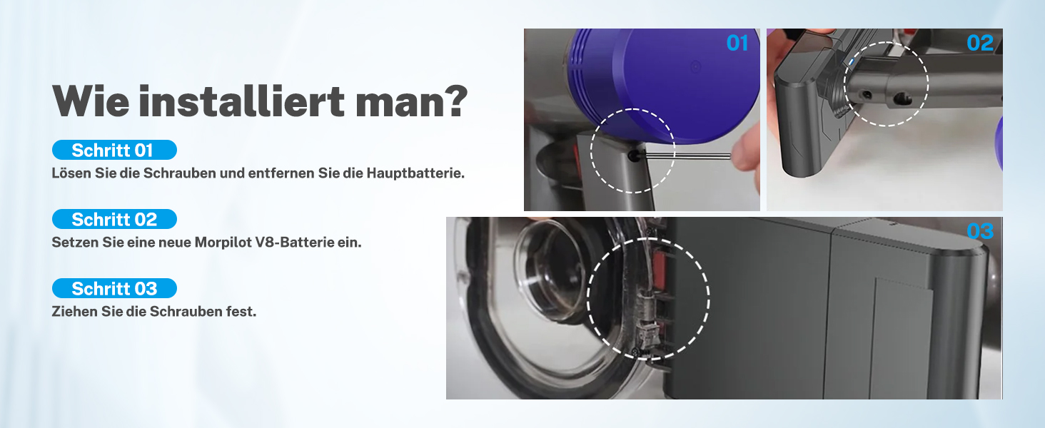 Акумулятор для пилососа Dyson V8, 7200mAh, замінний акумулятор сумісний з Dyson V8 Absolute, Animal, Fluffy, Motorhead, V8 Absolute Pro, SV10