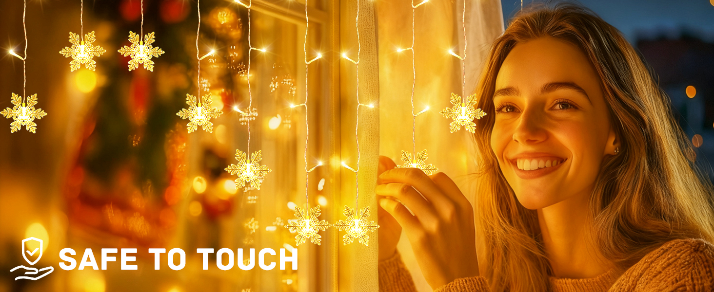 Ланцюжок LED-ліхтарів 2x2м, 200 LED, USB, тепле біле світло, для декору стін, кімнат, вечірок, весіль, Рамадан, Різдво (сніжинки)