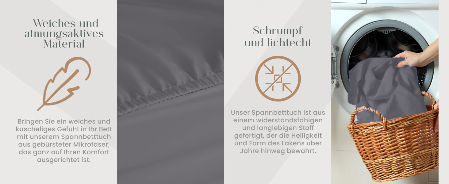Utopia Bedding - 6-Piece Fitted Sheet Set - 90 x 200 cm - Grey - Brushed Microfiber Fitted Sheet - 35 cm Deep Pocket