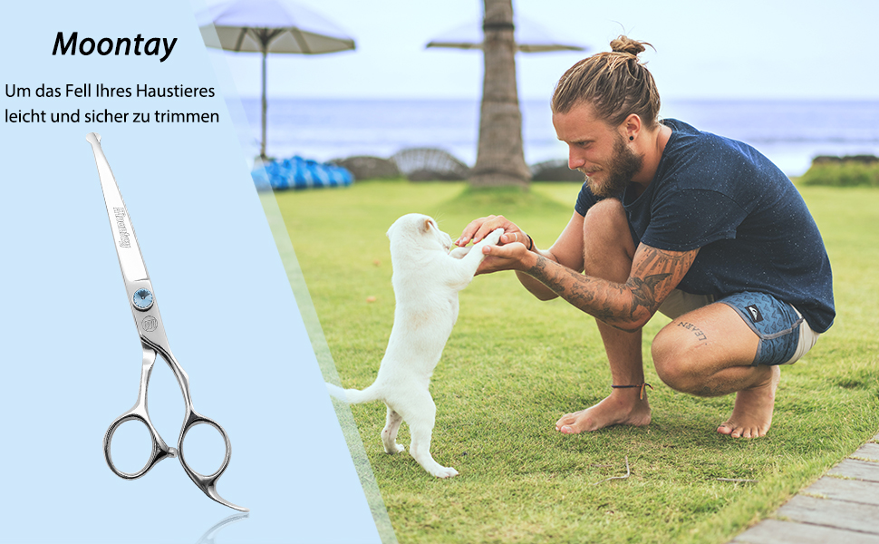 Професійна ножиця для грумінгу собак Moontay 7 дюймів (440C, японська сталь)