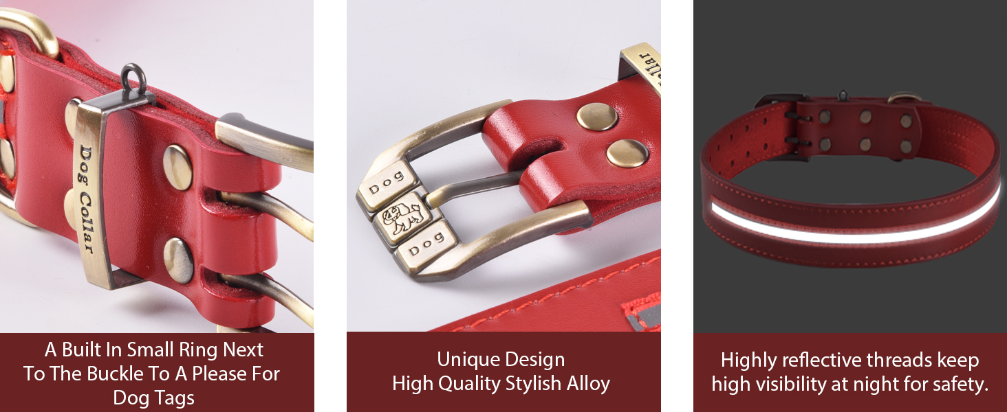 Відбиваючий повідок для собак, регульований, м'який, для малих, середніх та великих собак (довжина 46-56 см), червоний, розмір M