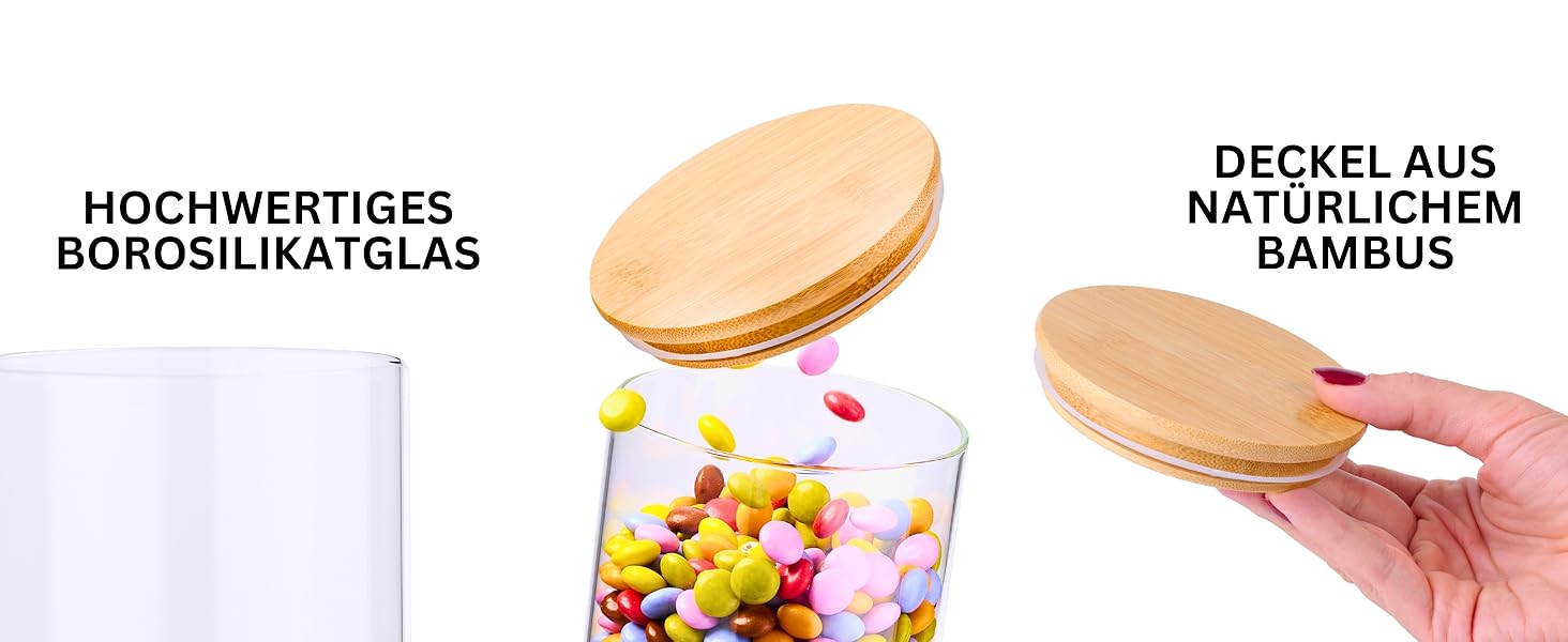 Набір контейнерів для зберігання Deco haus® 2 шт. 1.3л (з етикетками) - для кави, цукру, борошна, мюслі