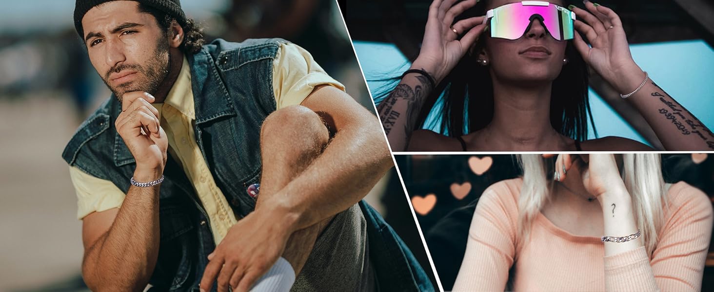 Чоловічий браслет Cassieca з нержавіючої сталі, панцерна/кубинська ланцюгова браслет, 5 мм/9 мм, 17/21/23 см, хіп-хоп, реперський стиль, модні прикраси, подарунок у коробці