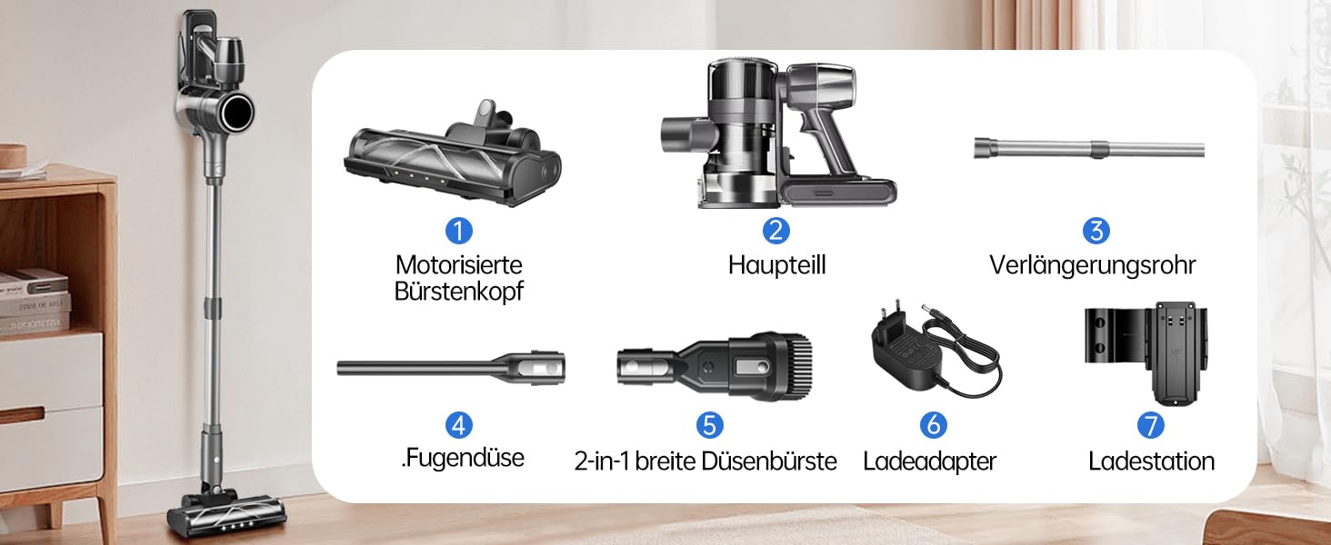 Бездротовий акумуляторний пилосос - вертикальний, без мішка, для тварин та килимів. Вертикальний пилосос з зарядною станцією