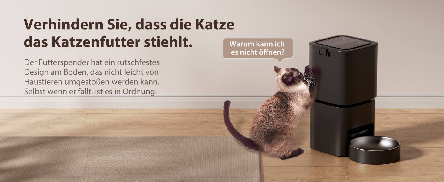 Автомат для годування котів та собак, 5л, інтелектуальний, програмований, білий/чорний