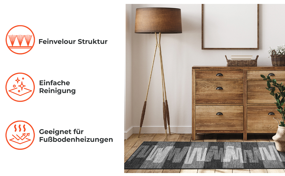 Килимок для підлоги Läufer Veneto (червоний, 67 x 400 см)