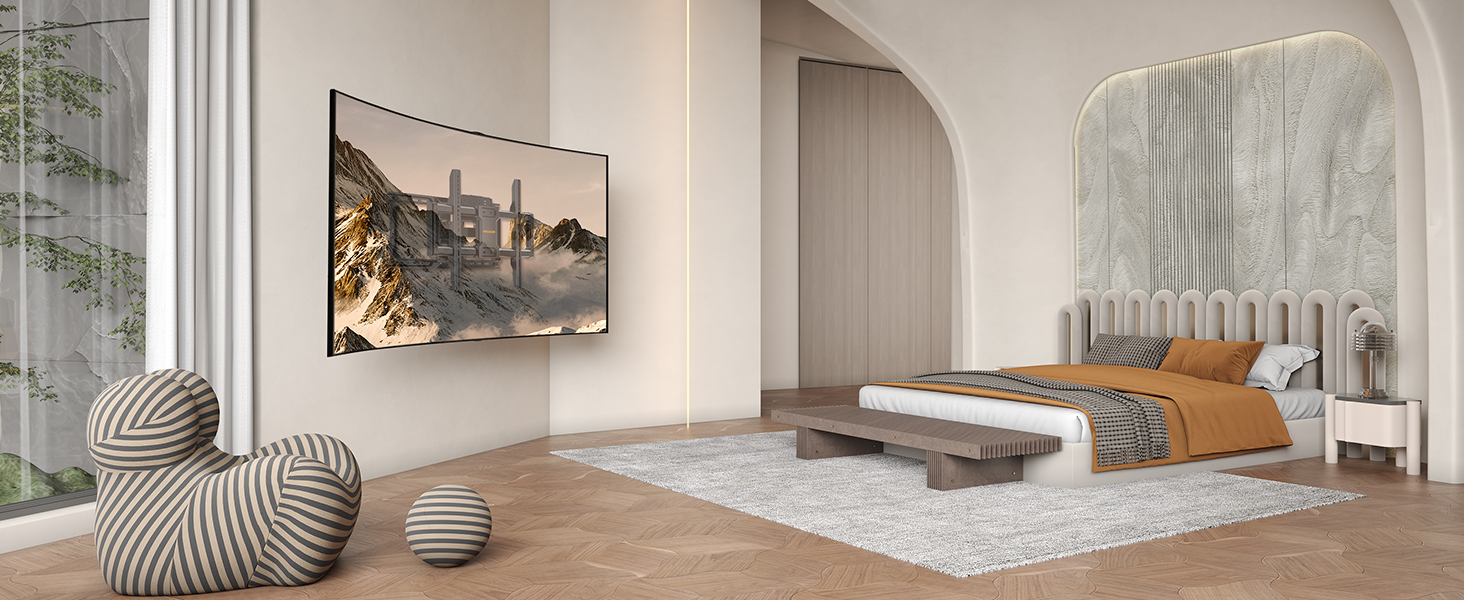 Настінна кріплення для телевізора Perlegear з розеткою, 42'-90', 68 кг, VESA 600x400 мм, PGLF11 (оновлена версія)