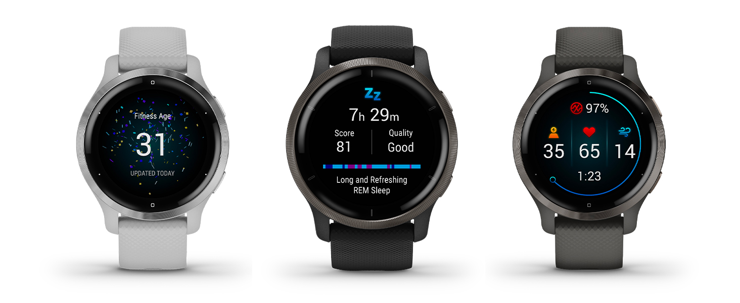 Розумний годинник Garmin Venu 2 – GPS, AMOLED, 25+ спортивні режими, Music Pay, чорний