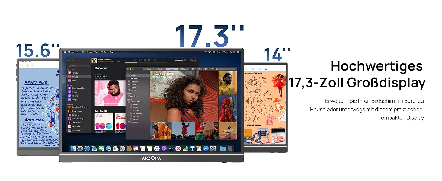 Портативний монітор ARZOPA 17.3