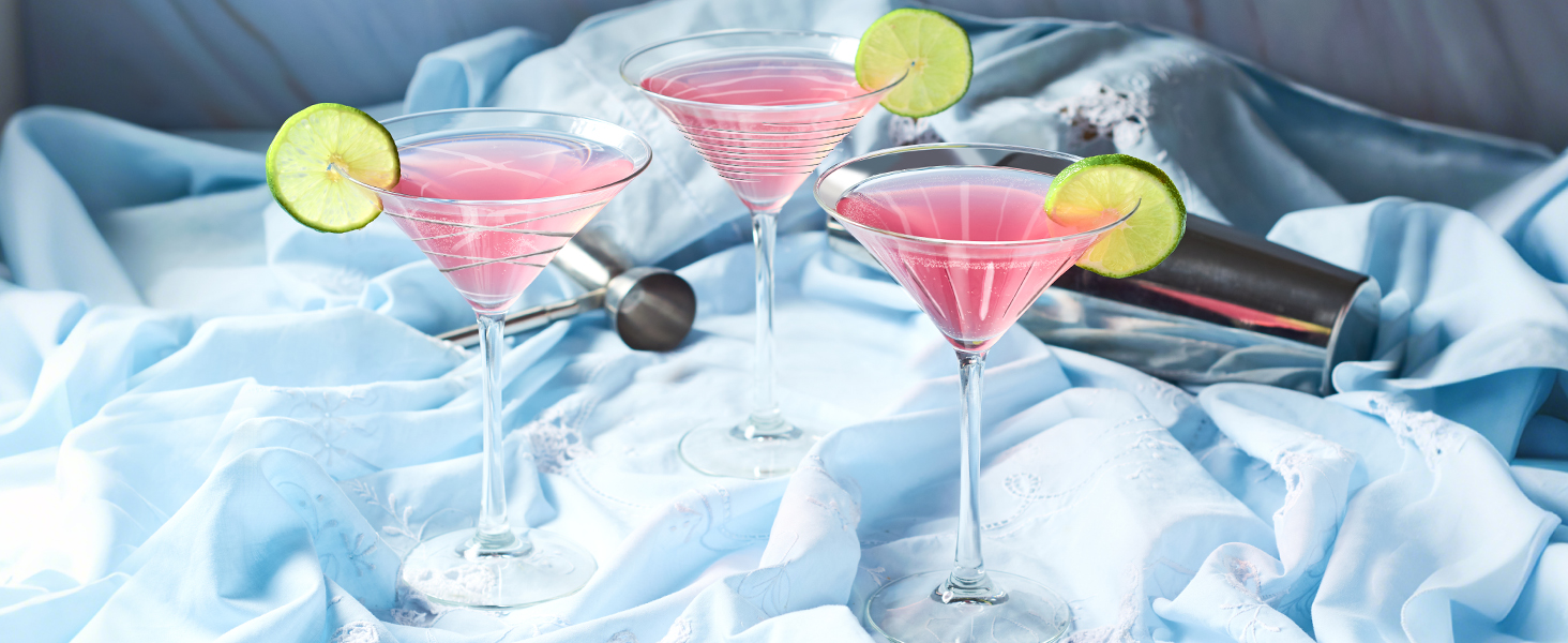 Набір з 4 склянок для мартини Joeyan 250 мл, кришталь, з візерунком Dot, класичні склянки для коньяку, еспресо мартини, космополітен, манхеттен, придатні для миття в посудомийній машині