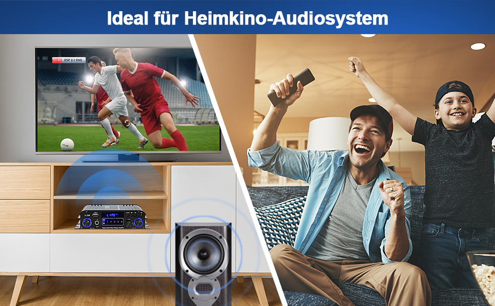 HiFi підсилювач S-288 600Вт, міні Bluetooth стерео аудіо ресивер, 12В/220В, 4 канали, цифровий підсилювач із LCD-дисплеєм, FM-радіо, Bluetooth, USB-вхід, для дому або авто