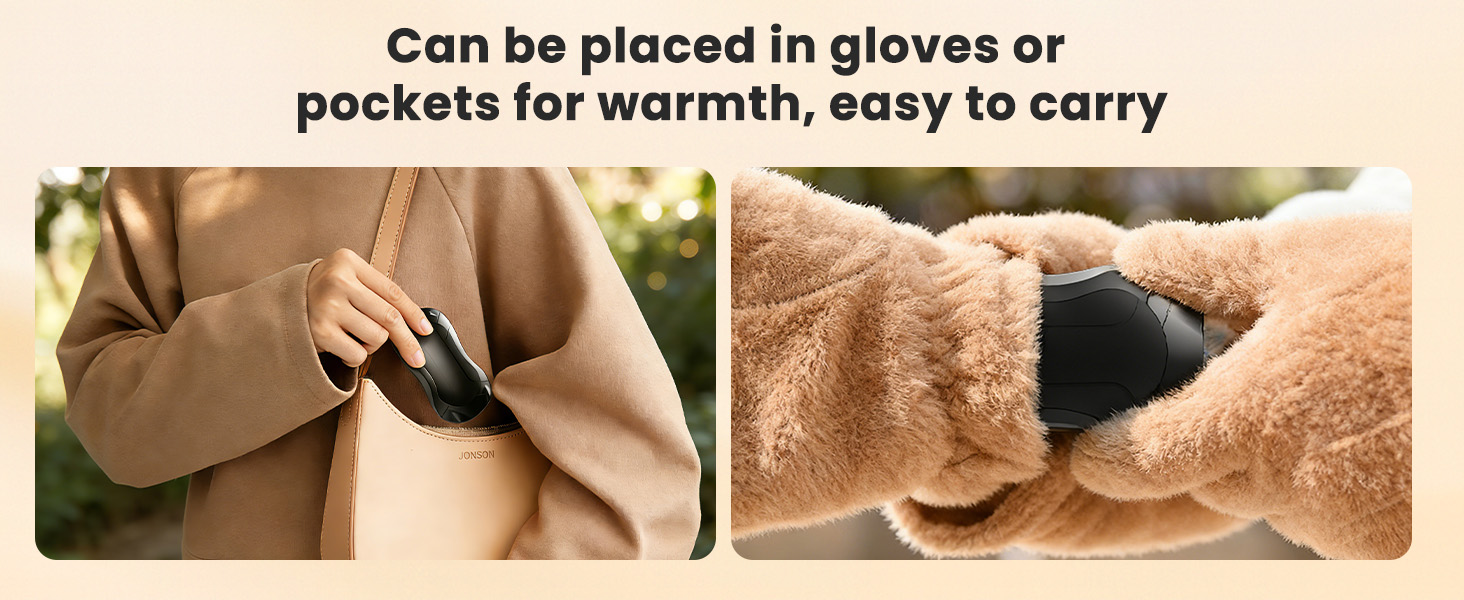 Електричний підігрівач для рук 2 шт. з регулюванням температури (45°C, 50°C, 55°C), 5000mAh, магнітний, компактний, чорний