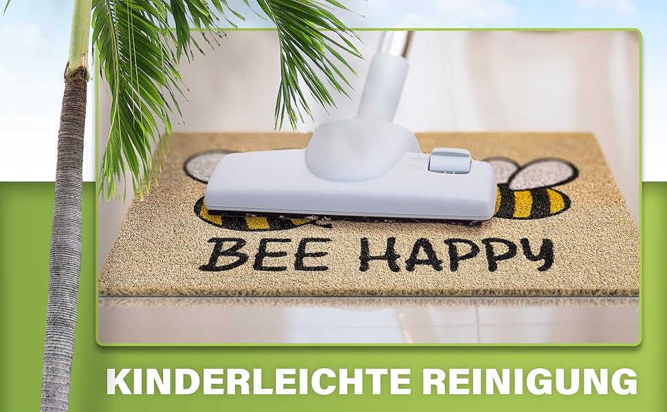 Коврик для підлоги з кокосового волокна, вологостійкий, 40x60 см Bee Happy