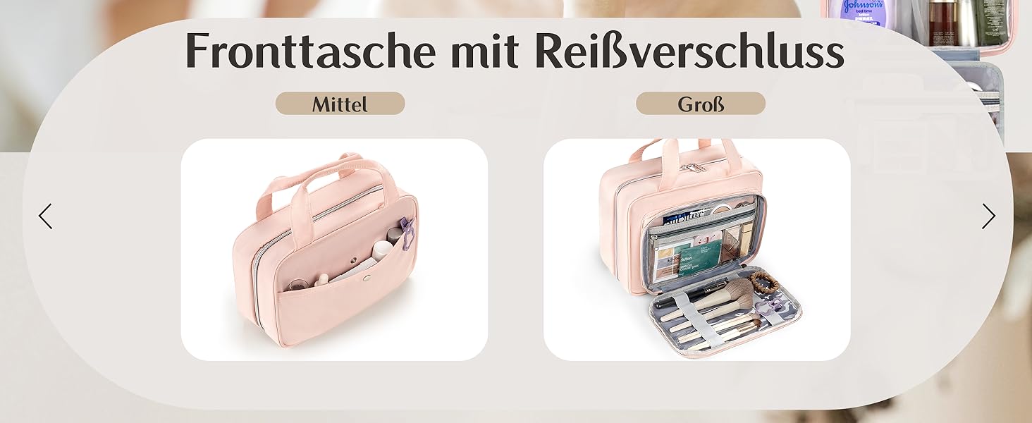 Чоловіча/Жіноча дорожня косметичка для підвішування – водонепроникна косметичка з прозорим вікном, легка, рожева, середнього розміру (30x23x10 см)