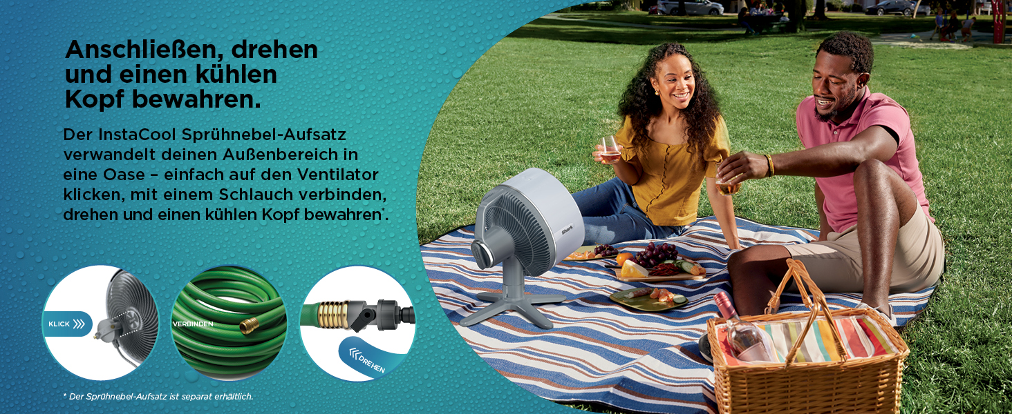 Вентилятор Shark FlexBreeze TableMate FA150EU: акумуляторний, для дому та вулиці, до 24 годин роботи, швидке охолодження, радіус дії 20 м, тихий, 5 швидкостей, осциляція, з пультом керування