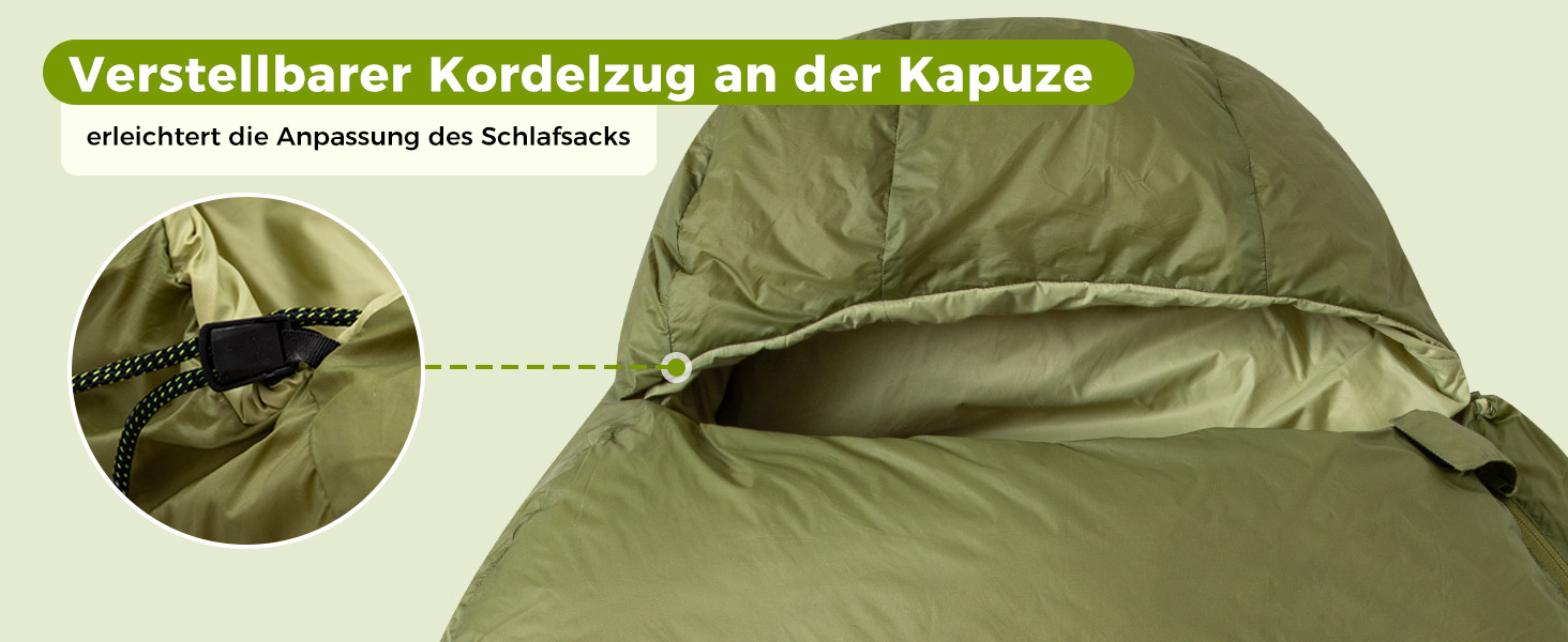 Спальний мішок ATEPA 0°C, чорний, для дорослих, 4-сезонний, водонепроникний, комфортна температура 6°C, межа 1°C, для кемпінгу та подорожей
