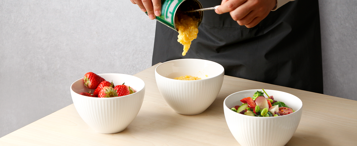 Набір мисок NUTRIUPS 4 шт. для мюслі, супу, салату, десерту, 750 мл, кераміка, підходить для мікрохвильової печі та духовки