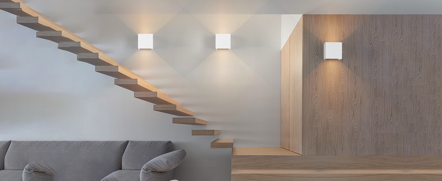 LED-вологостійке настінне світильник K-Bright 7W з регульованим світловим променем, 3000K, тепле біле світло, IP65, для внутрішнього та зовнішнього використання