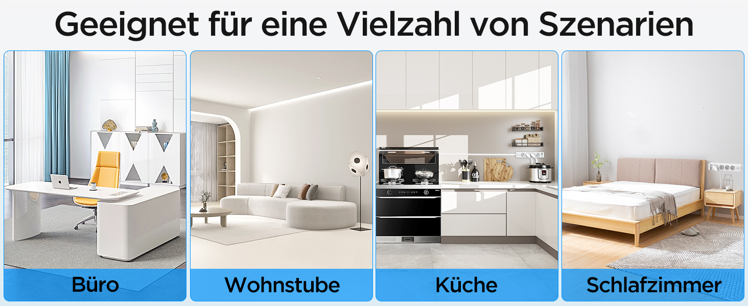 Розподільник розеток з 4 USB та захистом від перенапруги, 4000W, 16A, з вимикачем, 1.8м кабель, білий