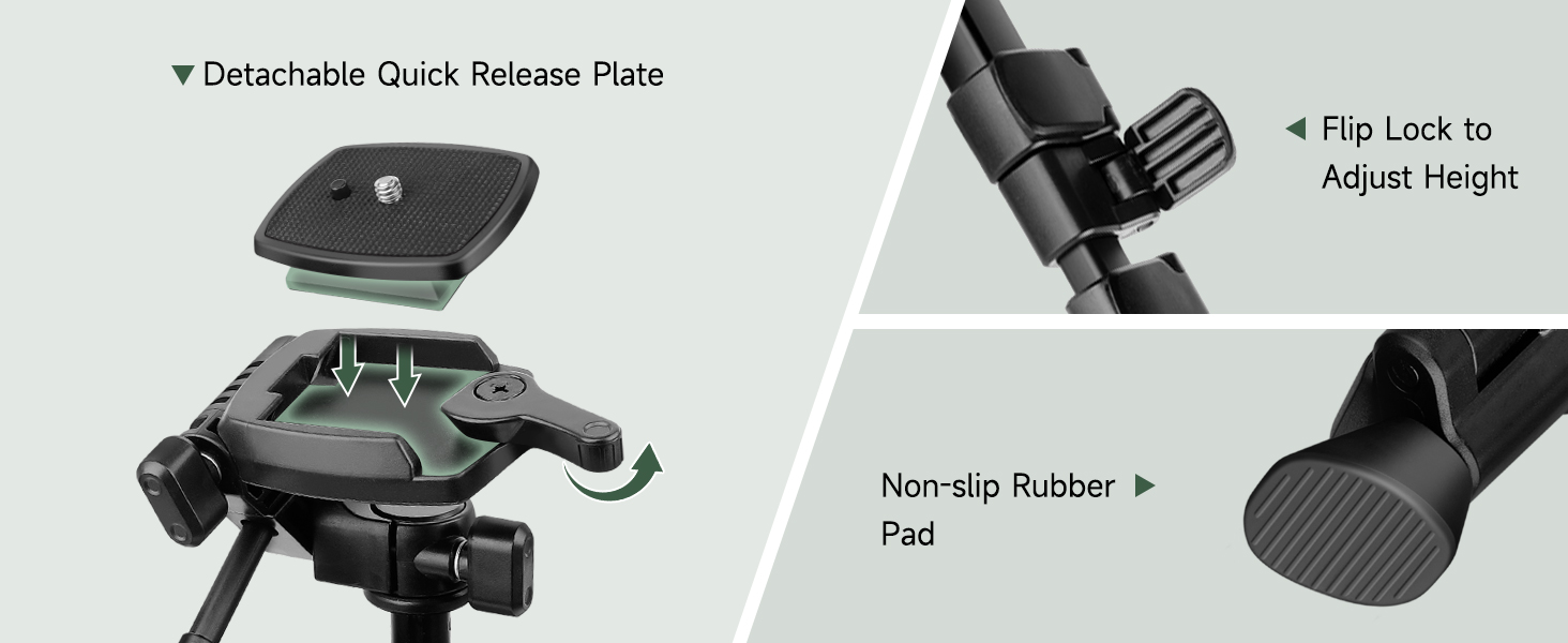 Штатив для камери JOILCAN 210.8 см, чорний: для фото та відеозйомки з DSLR, смартфонів та селфі-палиць