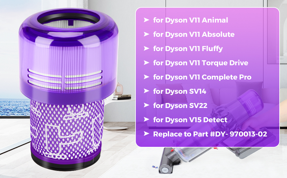 Фільтри для пилососа Dyson V11, 3 шт. Замінні фільтри для Dyson V11 V15 SV14 SV17 SV22 Detect Animal Absolute Extra Pro Torque Drive
