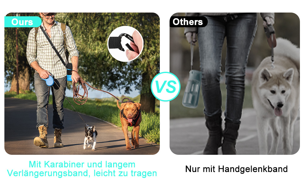 Складана пляшка для води для собак Lesotc 800 мл, блакитний колір, для прогулянок, подорожей та кемпінгу