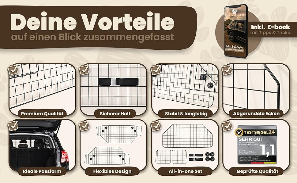 Сітка для собак у багажник авто | Якісна та міцна перегородка для багажника | Перегородка для багажника