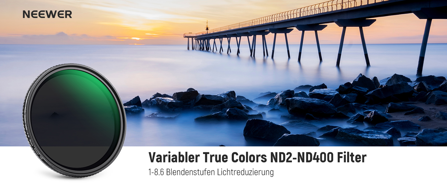 NEEWER Фільтр ND Variabler 67mm (ND2-ND400) з HD склом та алюмінієвим каркасом