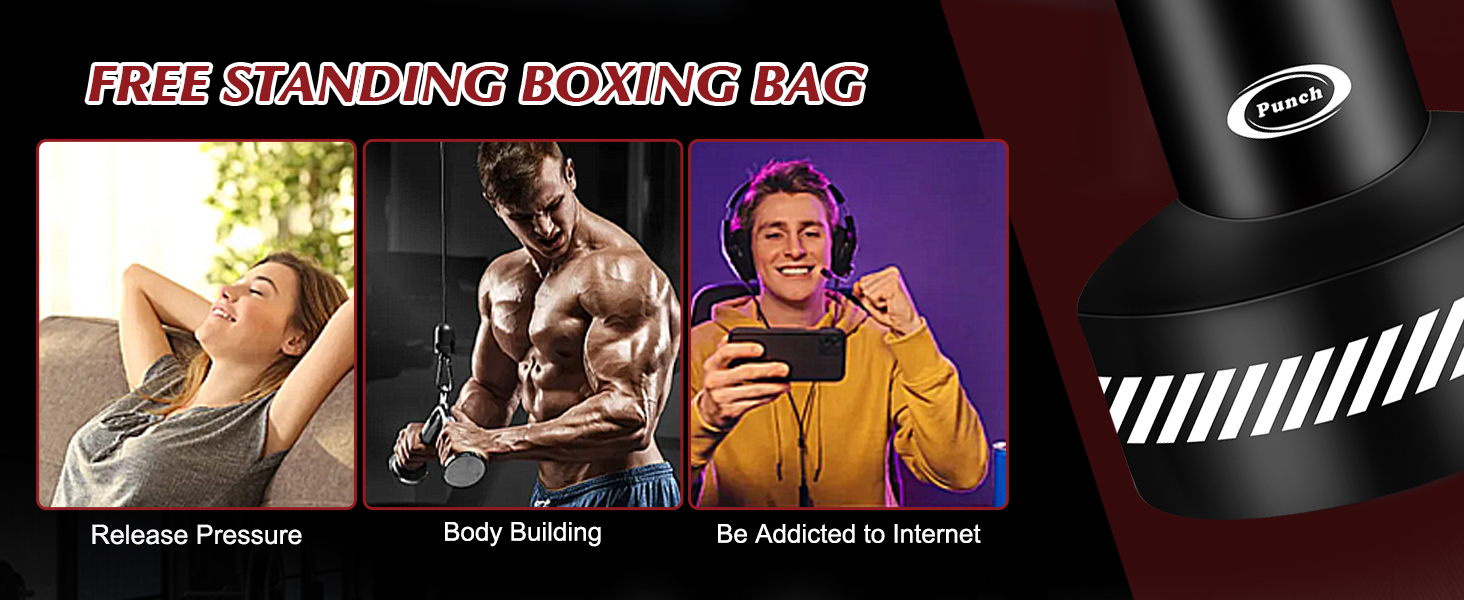 Боксерський мішок стоячий для дорослих, 180см. Міцний мішок для боксу, кікбоксингу, MMA, Муай Тай, фітнесу, таekwondo. Чорно-білий.