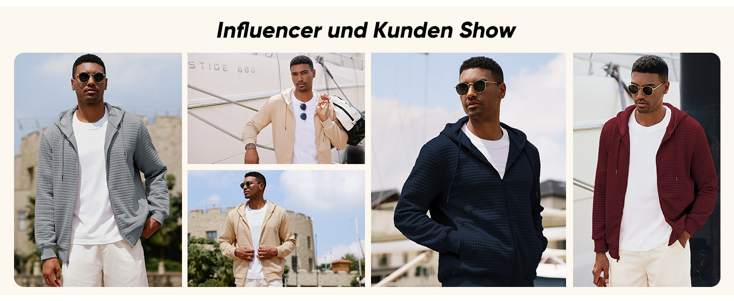 Світшот JMIERR для чоловіків з капюшоном, з довгим рукавом, вафельний візерунок, чорний, XXL