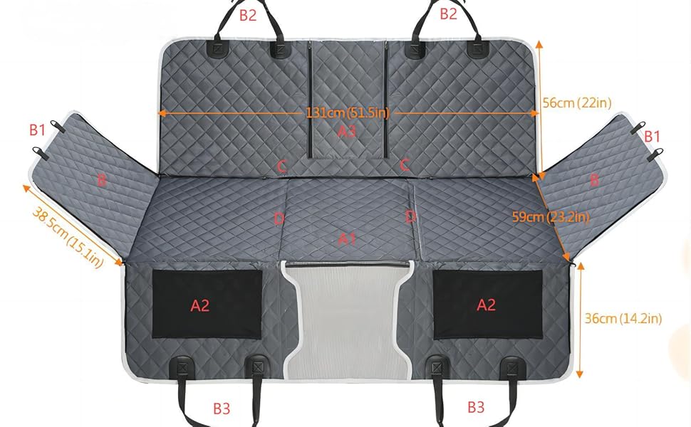 Захисний килимок для автосидіння собаки, водовідштовхувальний, анти-царапин, нековзний, сірий