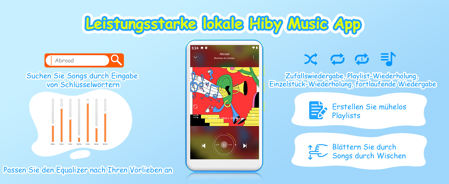 MP3 плеєр 128GB з Bluetooth та WiFi, 4.0
