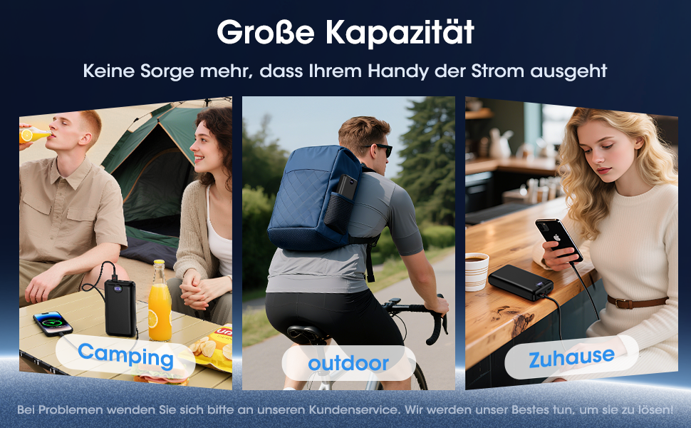 Power Bank 50000mAh з LED дисплеєм: Швидка зарядка 22.5W, USB-C, 3 виходи та 2 входи (Чорний)